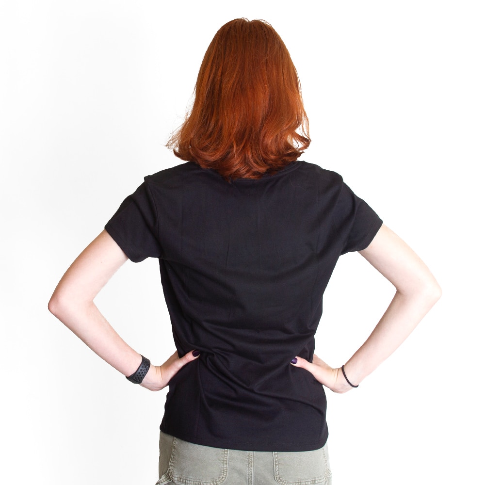 DTO, McKenzie SewOn, Black, V-Neck, Polyester Blend, Women, 2023, Full Color, T-Shirt, 746029